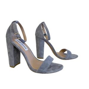 Steve Madden Carrson Blue Suede Block Heeled Sandal 6.5